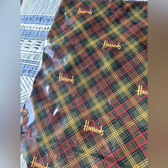 Vintage Harrods Plaid Brown Stylish Handheld Tote Bag Old Money Preppy Prep - Picture 4 of 13